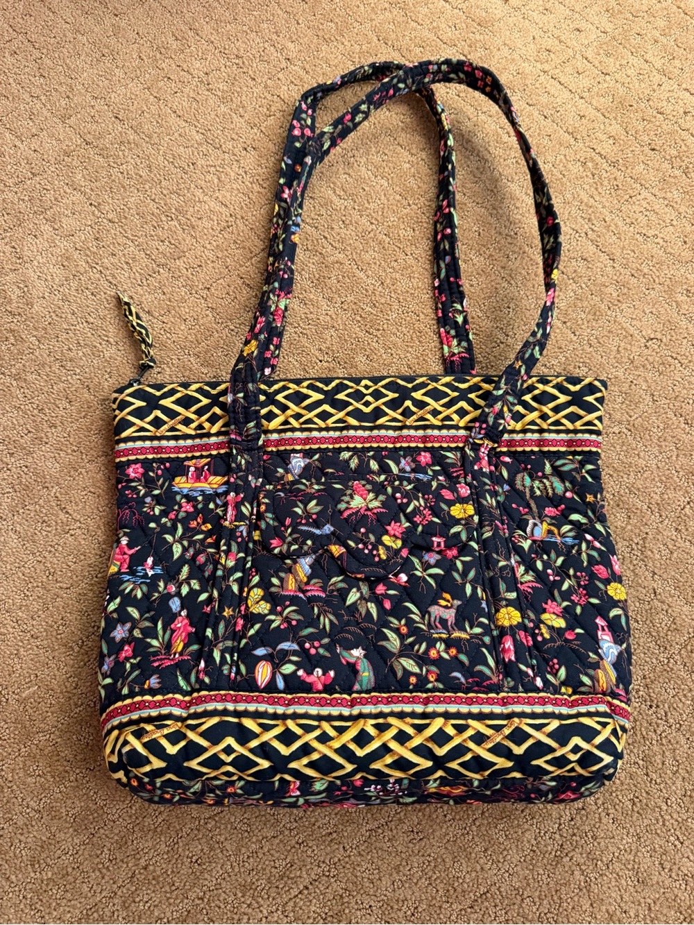 Vera Bradley Ming Multi Color Shoulder Tote Bag Retired Print